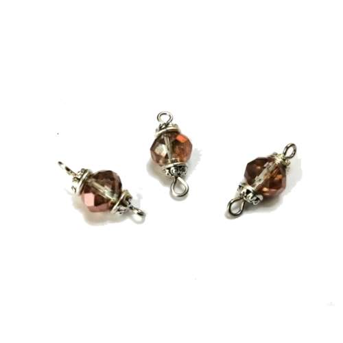 Beads / Crystal Bead Connector - p. 1pc  -copper brown shiny - 18x8mm / Beads for crafting