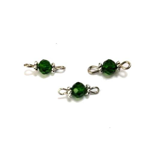 Beads / Crystal Bead Connector - p. 1pc  - dark green - 16x6mm / Beads for crafting