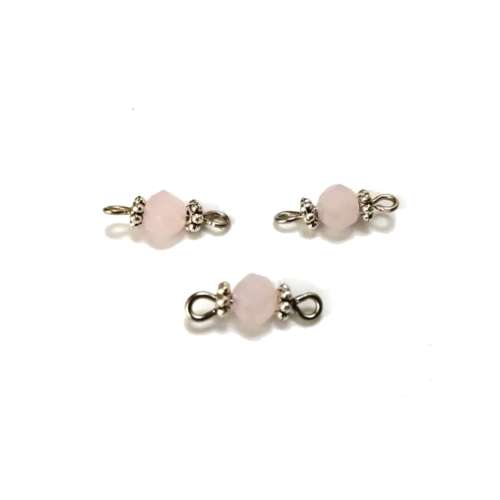 Beads / Crystal Bead Connector - p. 1pc  - mat rose - 16x6mm / Beads for crafting