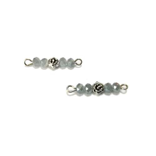 Beads / Crystal Bead Connector - p. 1pc  - shiny grey  - 25x5mm / Beads for crafting