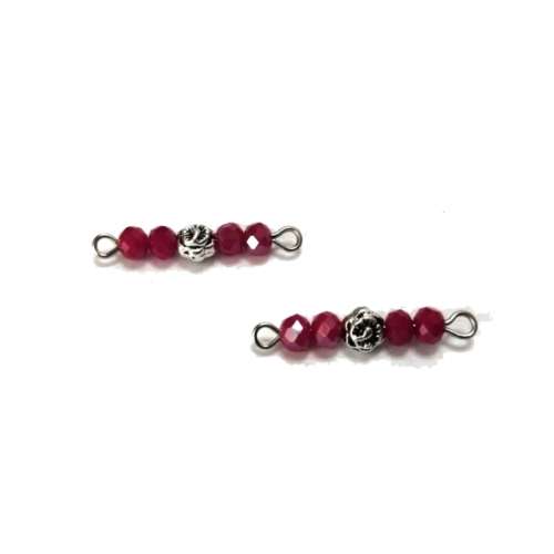 Beads / Crystal Bead Connector - p. 1pc  - red  - 25x5mm / Beads for crafting