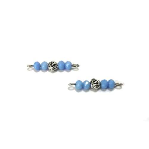 Beads / Crystal Bead Connector - p. 1pc  - light blue  - 25x5mm / Beads for crafting