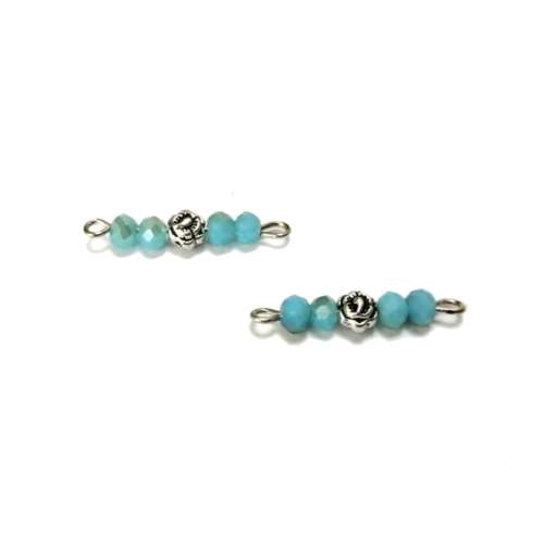 Beads / Crystal Bead Connector - p. 1pc  - smoked light blue  - 25x5mm / Beads for crafting