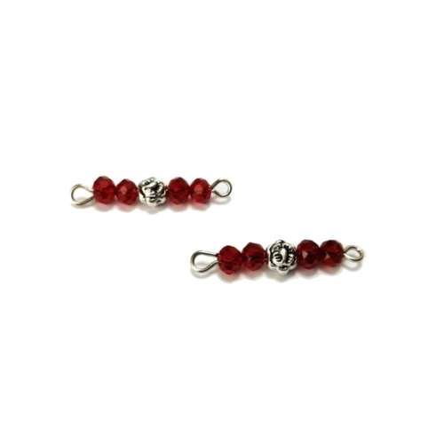 Beads / Crystal Bead Connector - p. 1pc  - dark red  - 25x5mm / Beads for crafting