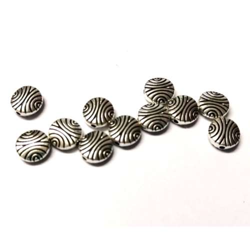 Beads / Metal Beads - 10pcs   - 8x3mm - Hole +/- 1.1mm / Beads for crafting