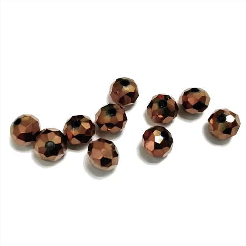 Beads / Crystal Beads - 8mm copper brown - 10pcs   - Hole +/-1.3mm / beads for crafting