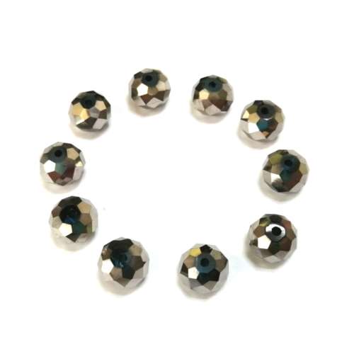 Beads / Crystal Beads - 10mm -silver grey - 10pcs / beads for crafting