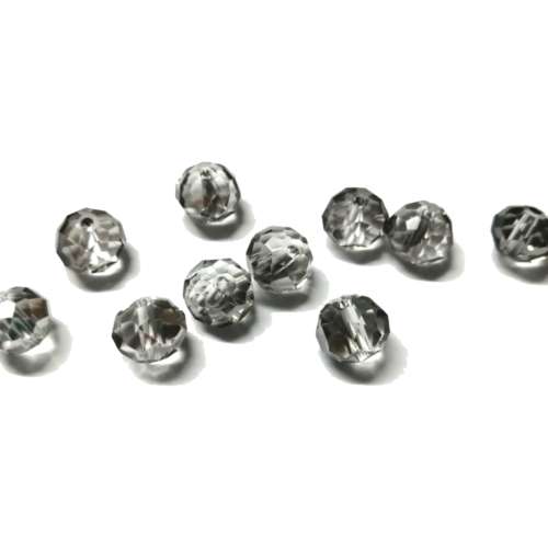 Beads / Crystal  Beads - 10mm -grey smoked - 10pcs / beads for crafting