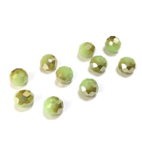Beads / Crystal Beads - 8mm - shiny light green - 10pcs / beads for crafting