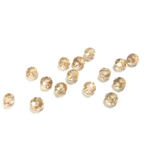 Beads / Crystal Beads - 6mm -clear rose beige shiny - 15pcs / Beads for crafting