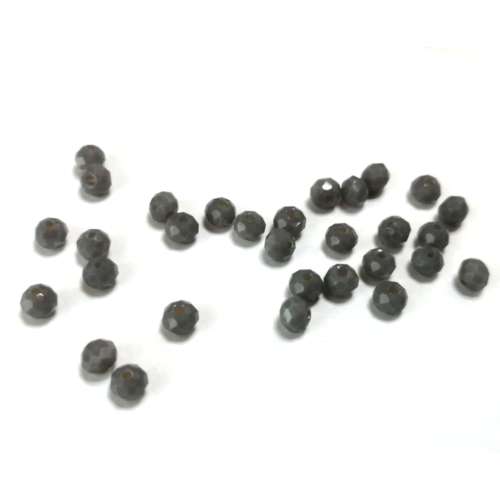 Beads / Crystal Beads- 4mm - grey - 30pcs / Beads for crafting