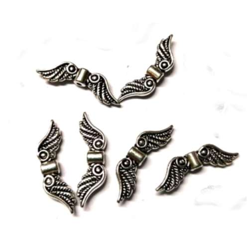 Wings /Beads / Metal Beads /top quality /heavy Beads/ 23x7mm / Hole 1.5mm/16pcs / Beads for crafting