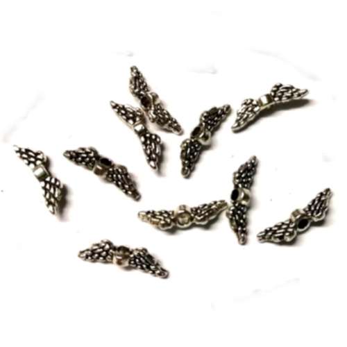 Wings /Beads / Angel Wings Metal Beads - 10pcs   - 12x3.5mm / Hole 1.5mm/34pcs / Beads for crafting