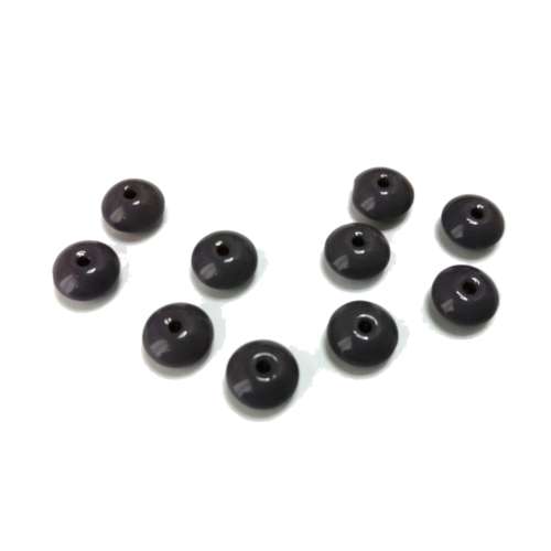 Beads / Pure Glass Beads  - dark purple- 10pcs  - 8mm lentils / Beads for crafting