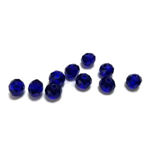 Beads - Crystal Beads - 8mm -clear royal blue - 10pcs- Hole +/-1.1mm- Beads for crafting