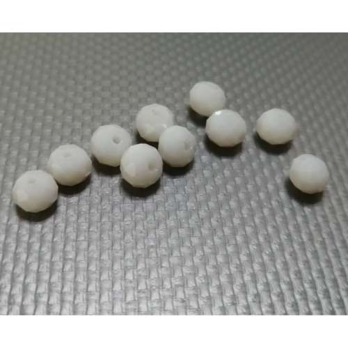 Beads - Crystal Beads - 8mm -mat white - 10pcs- Hole +/-1.1mm- Beads for crafting