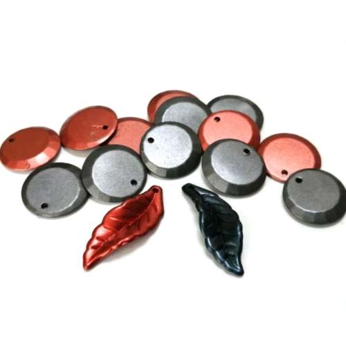 Beads / Acrylic Beads -18mm+ -15pcs- color mix / Beads for crafting
