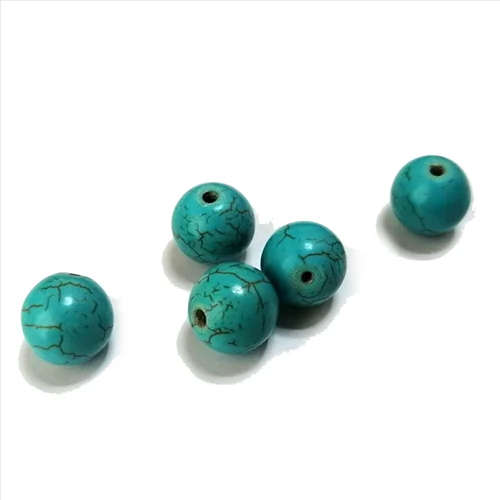Beads / Howlite  12mm ball - Stone Beads - 5pcs / Beads for crafting