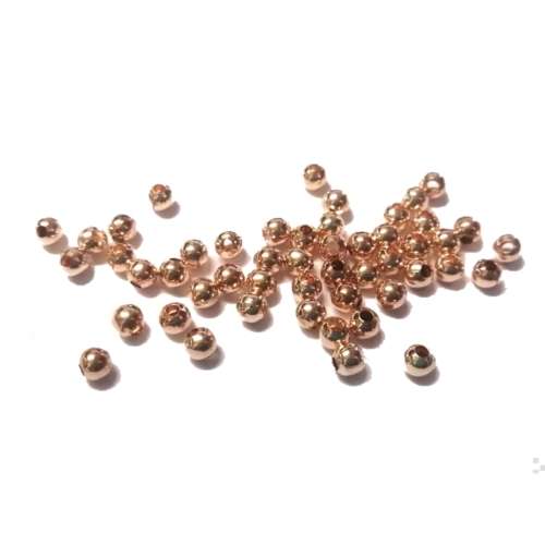 Beads / Metal Beads - 50pcs - Rose Gold  - 4mm -ball- Hole +/- 1.5mm / Beads for crafting