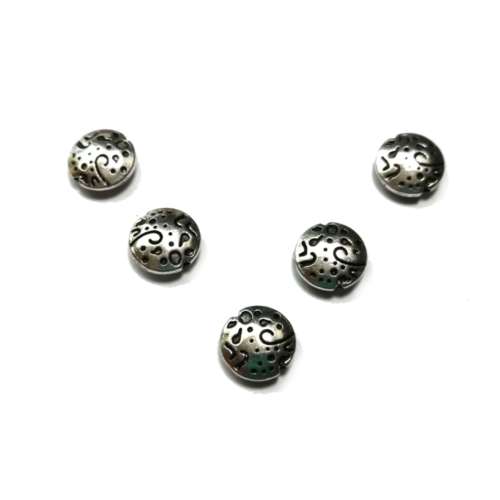 Beads / Metal Beads - 5pcs   - 10x4mm -massive / beads for crafting