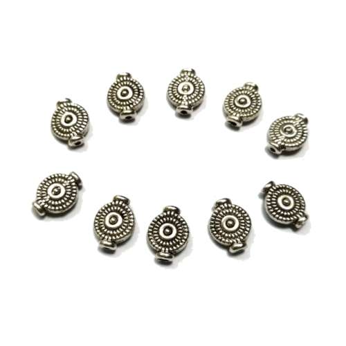 Beads / Metal Beads - 10pcs   - 10x2.5mm -massive / beads for crafting