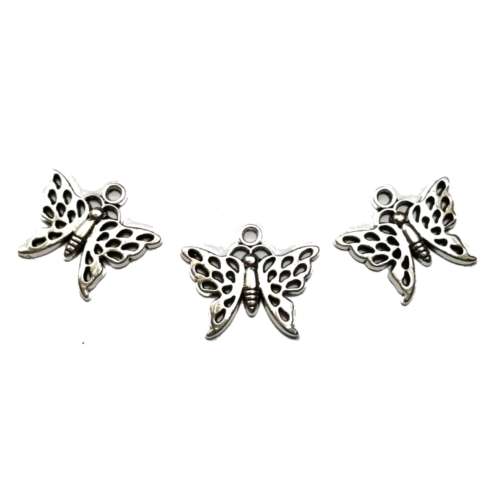 Pendants / Metal Pendant - 3pcs - 20x17mm Butterfly / pendants for crafting