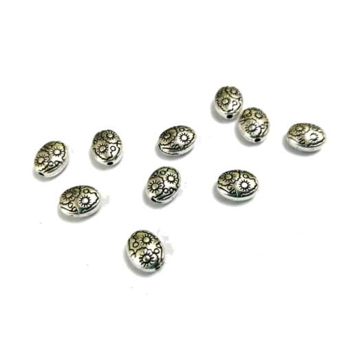 Beads / Metal Beads - 10pcs   - 8mm - massive ovals / beads for crafting