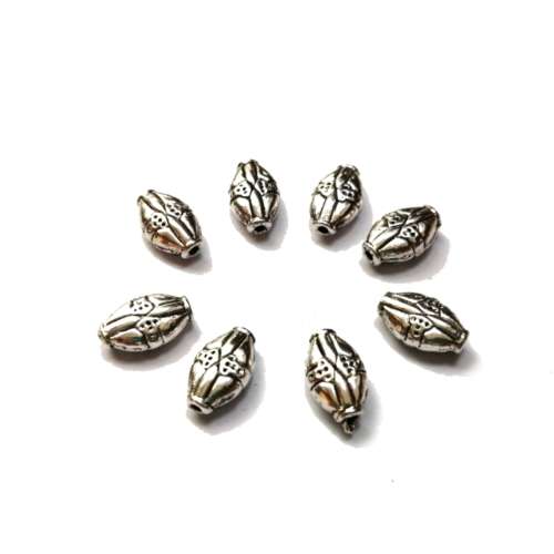 Beads / Metal Beads - 8pcs   - 11x6mm -massive / beads for crafting