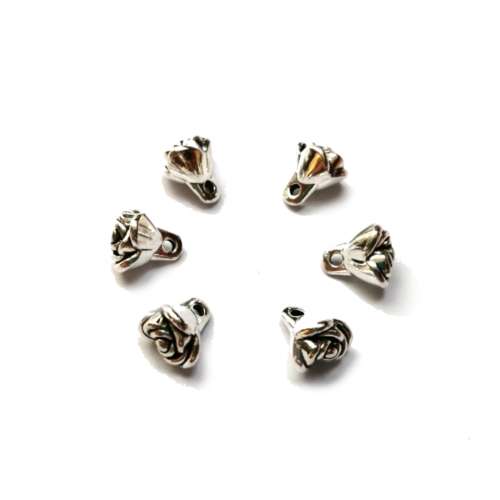 Beads / Metal Beads - 6pcs   - 8x7mm -massive roses / beads for crafting