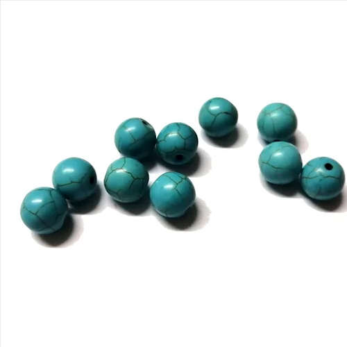 Beads / Howlite  - 10mm - Stone Beads - 10pcs - turquoise ball / Beads for crafting