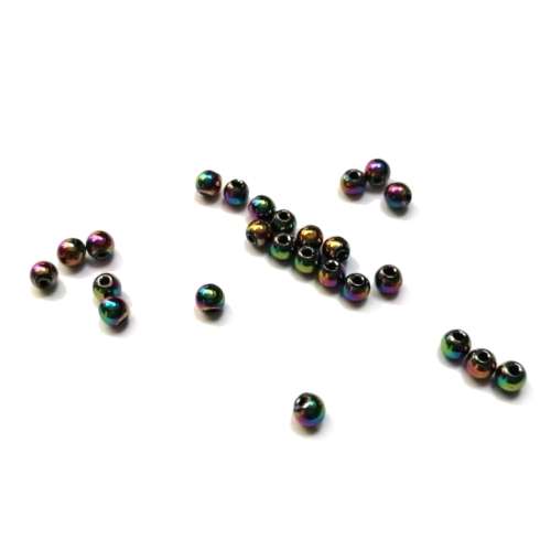 Beads - Hematite Beads - 3mm ball- metallic rainbow plated- 25pcs / Beads for crafting