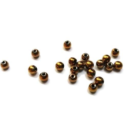 Beads - Hematite Beads - 4mm ball - antique gold plated - 20pcs / Beads for crafting