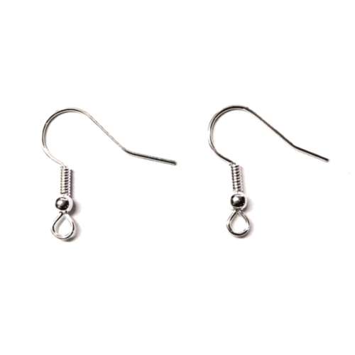Beads / Earring Hooks - 20pcs  - Silver color / Beads for crafting