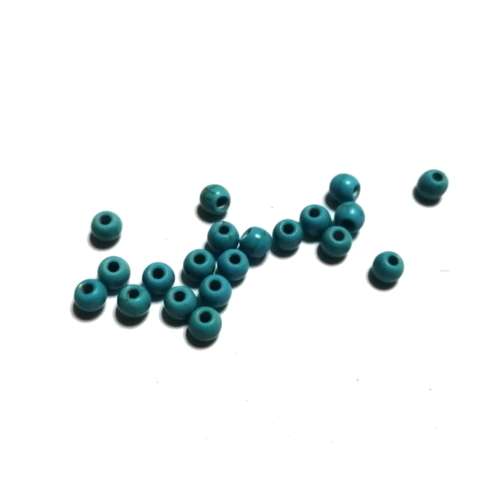 Beads / Howlite  Stone Beads - 4mm ball - Turquoise - 20pcs / Beads for crafting