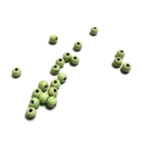 Beads / Howlite  Stone Beads - 4mm ball - Light Green - 20pcs / Beads for crafting