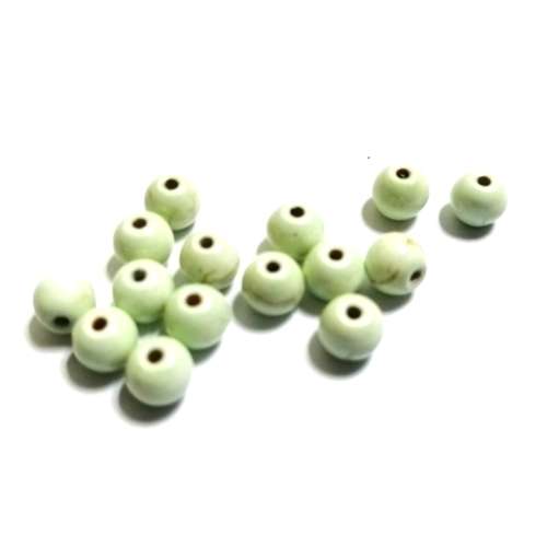 Beads / Howlite  Stone Beads - 6mm ball - Light Green - 15pcs / Beads for crafting