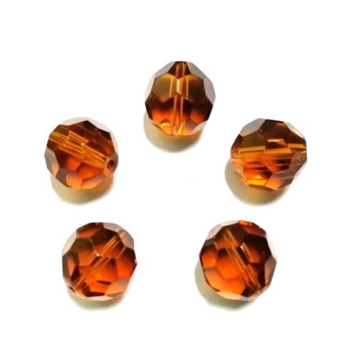 Beads / Glass Beads  - clear brown- 5pcs  - 16mm / Beads for crafting