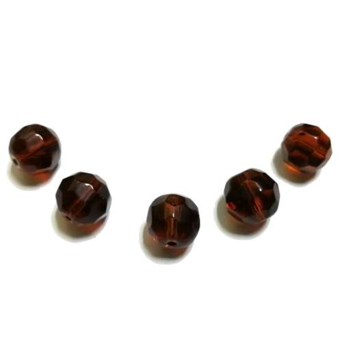 Beads / Glass Beads  - clear brown- 5pcs  - 12mm / Beads for crafting