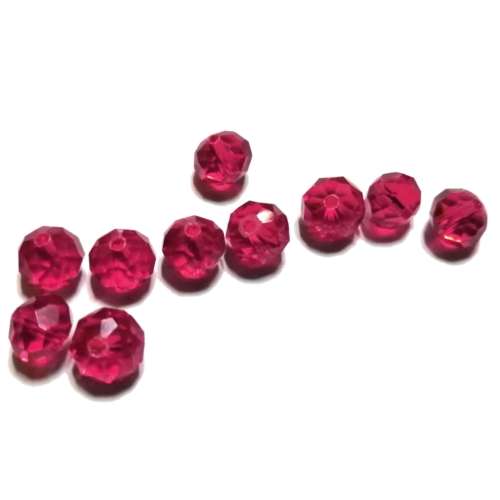 Beads - Crystal Beads - 8mm -clear red - 10pcs- Beads for crafting