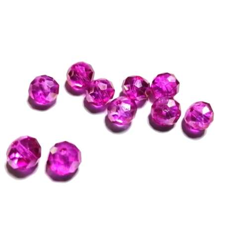 Beads - Crystal Beads  - 8mm -shiny pink - 10pcs- Beads for crafting