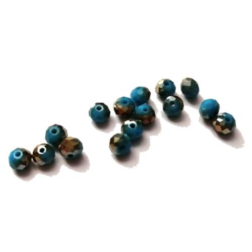 Beads - Crystal Beads - 6mm -matt blue smoked - 15pcs- Beads for crafting