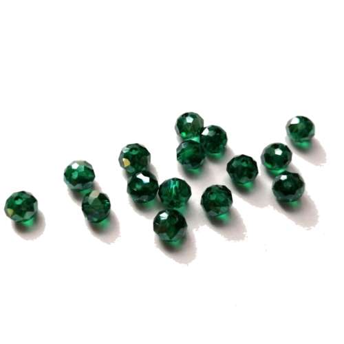 Beads - Crystal Beads - 6mm -clear shiny green - 15pcs- Beads for crafting