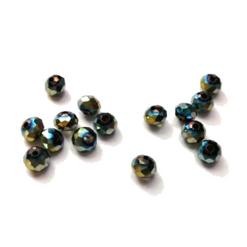 Beads - Crystal Beads - 6mm - rainbow blue green - 15pcs- Beads for crafting
