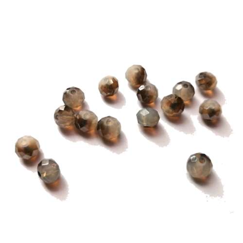 Beads - Crystal  Beads - 6mm- milky grey smoked- 15pcs- Beads for crafting
