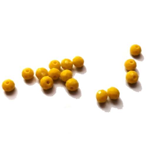 Beads - Crystal  Beads - 6mm- matt yellow - 15pcs- Beads for crafting