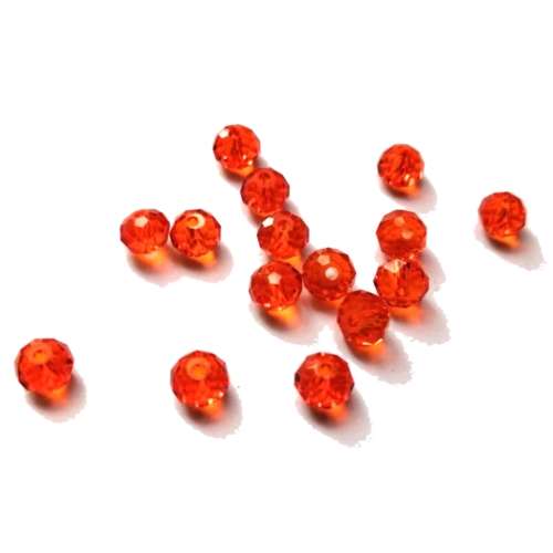Beads - Crystal  Beads - 6mm- clear orange - 15pcs- Beads for crafting