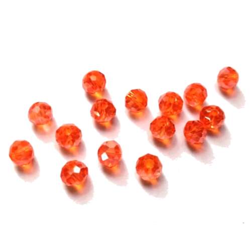 Beads - Crystal  Beads - 6mm- shiny clear orange - 15pcs- Beads for crafting