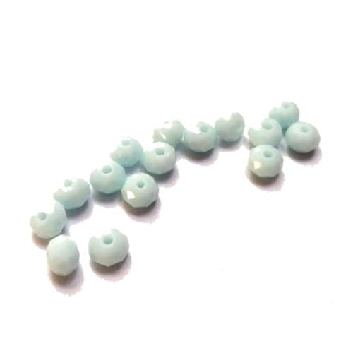 Beads - Crystal Beads - 6mm -light blue matt milky- 15pcs- Beads for crafting