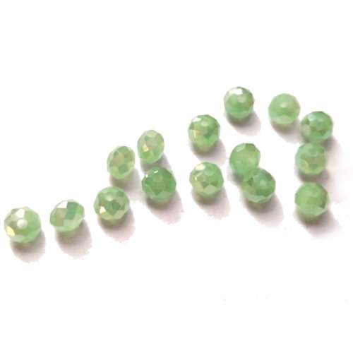 Beads - Crystal Beads - 6mm - matt  shiny milky green - 15pcs- Beads for crafting