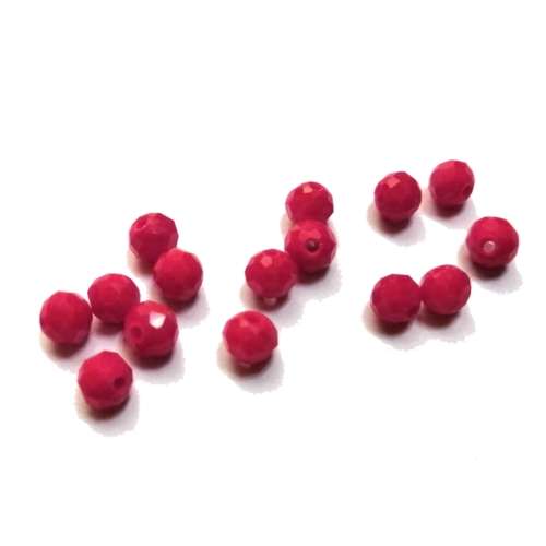 Beads - Crystal Beads - 6mm -matt red- 15pcs- Beads for crafting